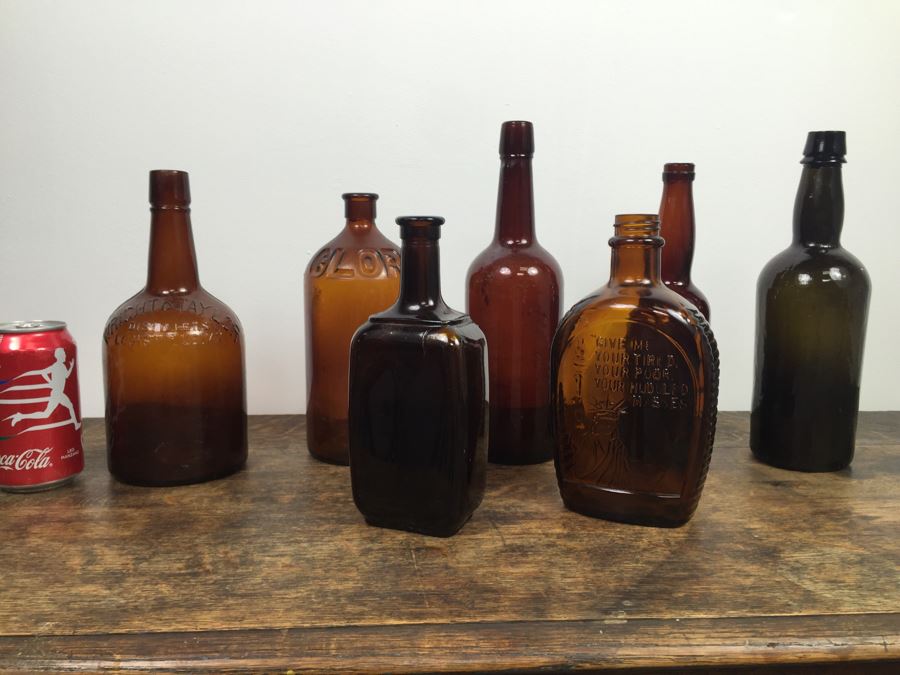 Collectible Amber Glass Bottles