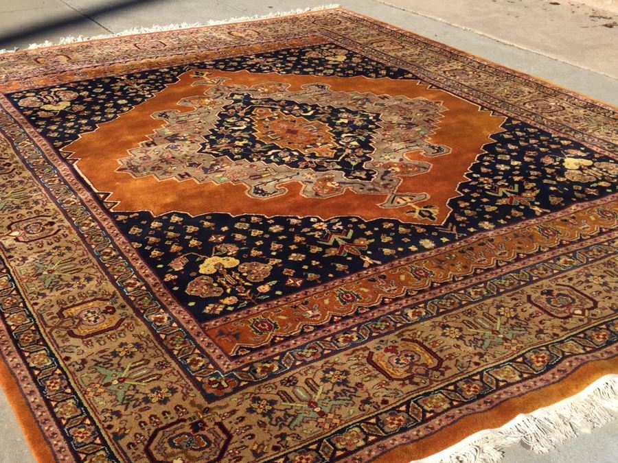 Stunning Large 12 x 9 Wood Hand Woven Rug By Pande Cameron Of New York Rusty Beige Made In India [Photo 12]