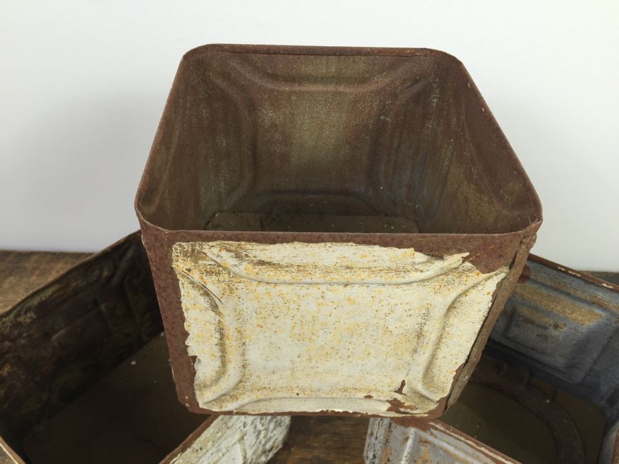 (3) Shabby Chic Rustic Metal And Wood Decorative Boxes [Photo 6]