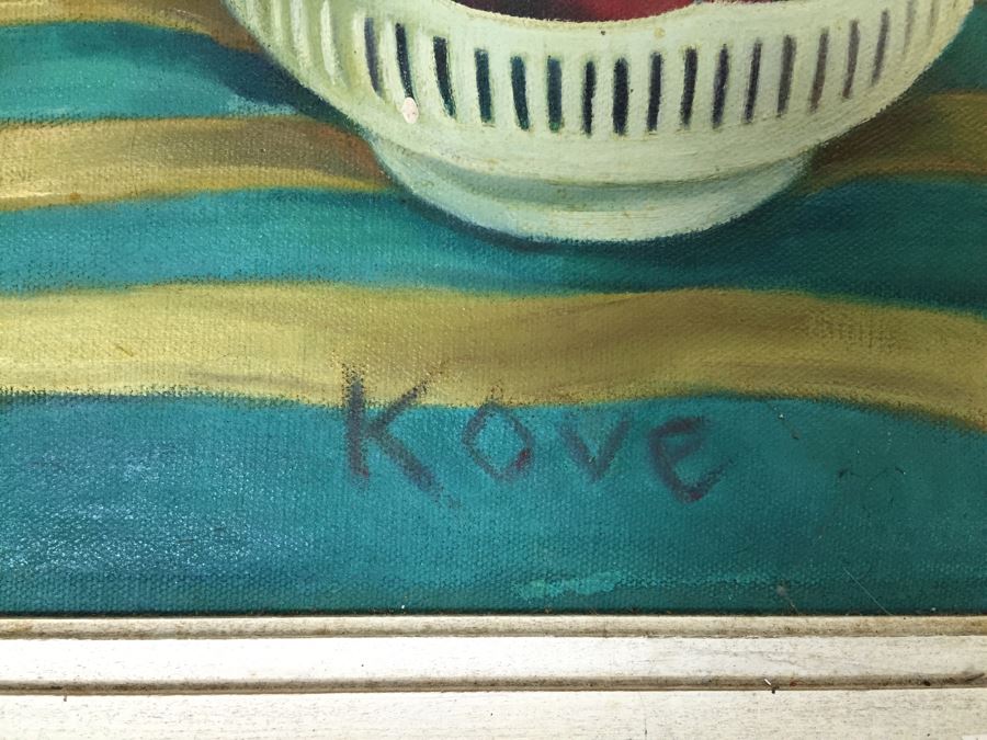 Original Signed Oil Painting By G.H. Cove Title 'Allegory' Featured in 1946 San Francisco Art Association 66th Annual SF Musem Of Art Woman Painted On Back Of Canvas [Photo 5]