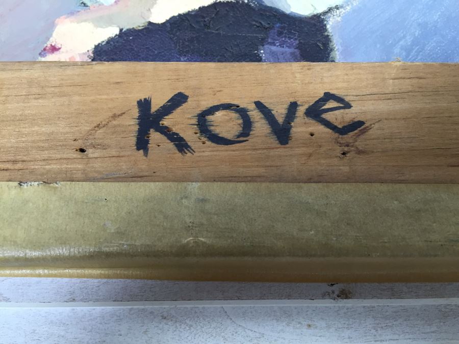 Original Signed Oil Painting By G.H. Cove Title 'Allegory' Featured in 1946 San Francisco Art Association 66th Annual SF Musem Of Art Woman Painted On Back Of Canvas [Photo 11]