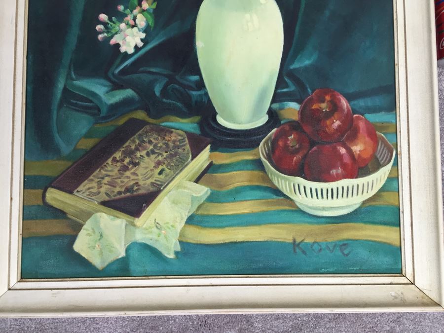 Original Signed Oil Painting By G.H. Cove Title 'Allegory' Featured in 1946 San Francisco Art Association 66th Annual SF Musem Of Art Woman Painted On Back Of Canvas [Photo 4]