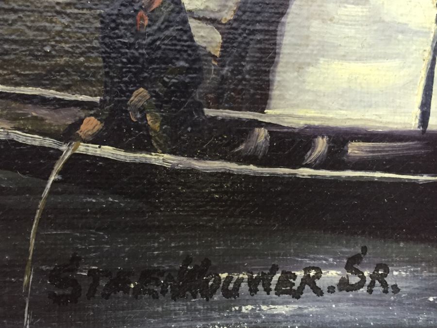 Original Oil Painting Signed Lower Right Steenhouwer Sr. European Streetscape [Photo 12]