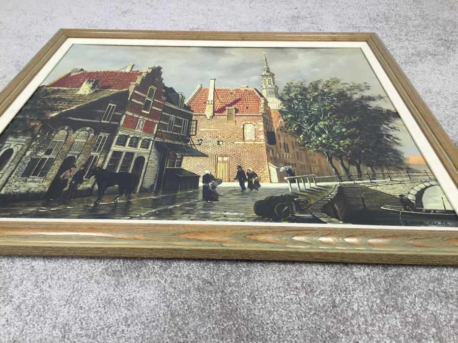 Original Oil Painting Signed Lower Right Steenhouwer Sr. European Streetscape [Photo 16]