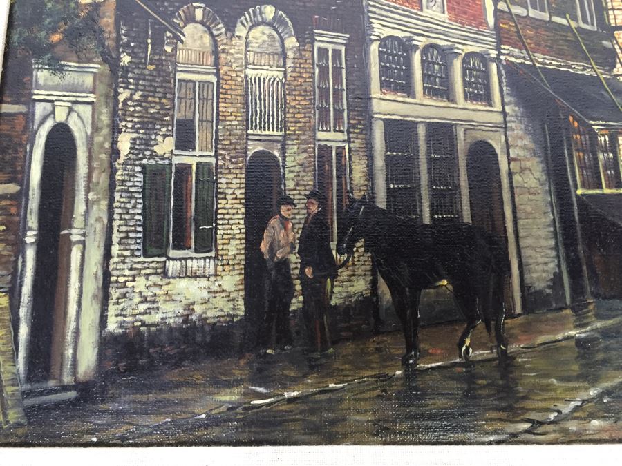 Original Oil Painting Signed Lower Right Steenhouwer Sr. European Streetscape [Photo 6]