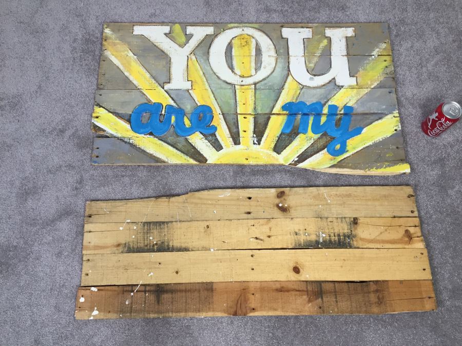 Hand Painted Wooden Sign 'You Are My Sunshine' In 2 Pieces [Photo 3]
