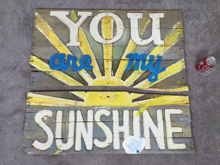 Hand Painted Wooden Sign 'You Are My Sunshine' In 2 Pieces [Photo 1]