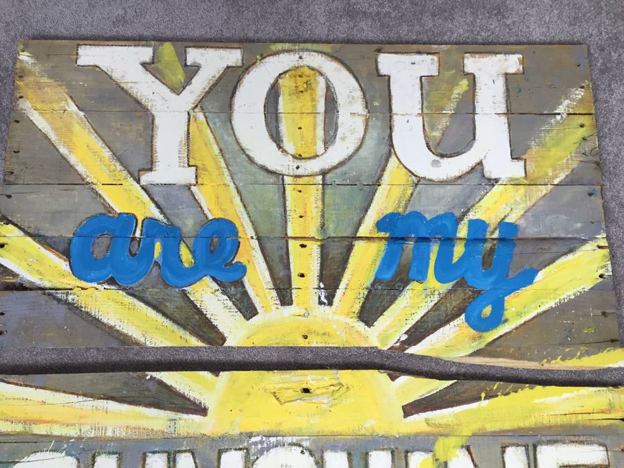 Hand Painted Wooden Sign 'You Are My Sunshine' In 2 Pieces [Photo 4]