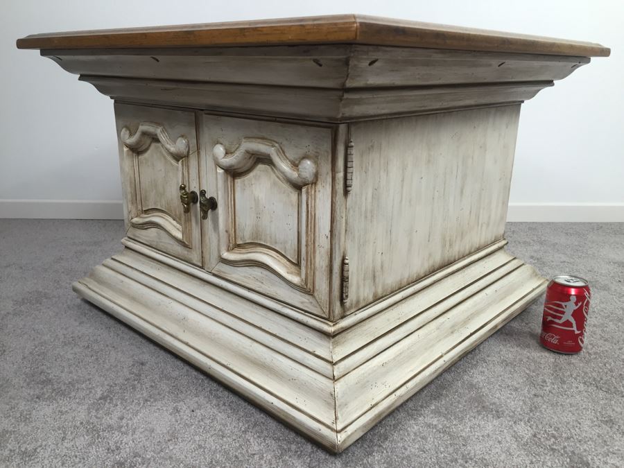 Heritage Wooden Side Table Cabinet With Storage [Photo 2]