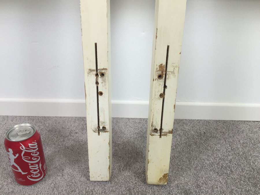 Pair Of Vintage White And Gold Wooden Twin Headboards [Photo 5]