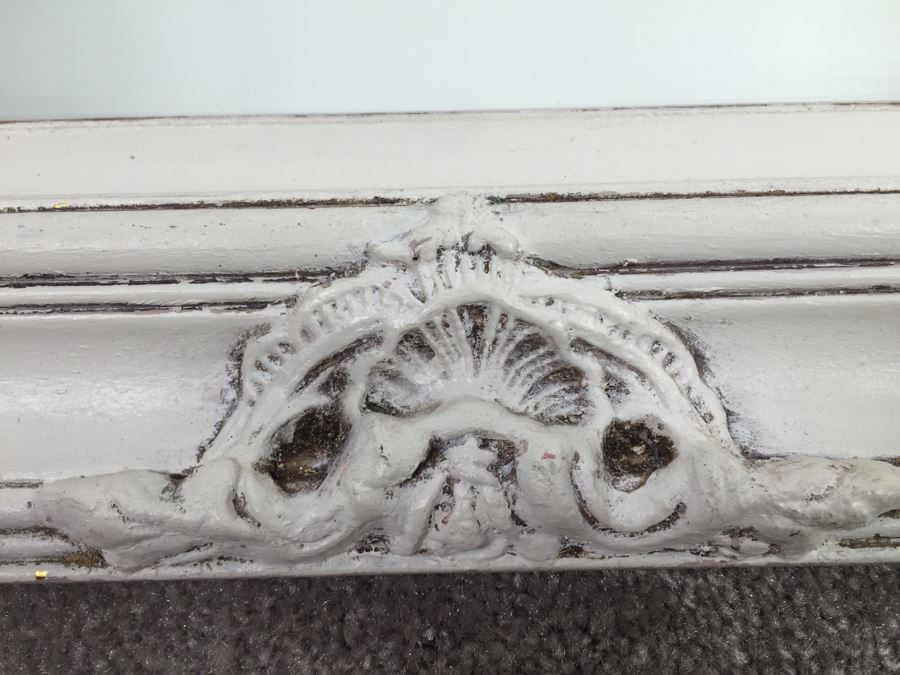 Vintage Shabby Chic Painted White Beveled Glass Wall Mirror [Photo 9]