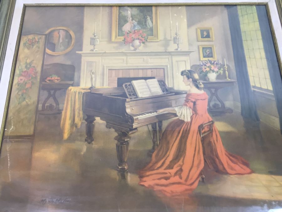 Vintage M. Ditlef Sonata Framed Print Large 1940's [Photo 4]