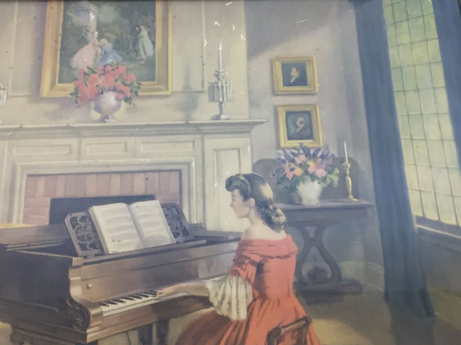 Vintage M. Ditlef Sonata Framed Print Large 1940's [Photo 6]