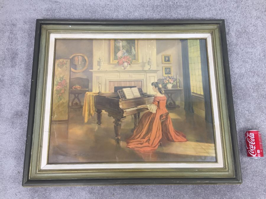 Vintage M. Ditlef Sonata Framed Print Large 1940's [Photo 1]