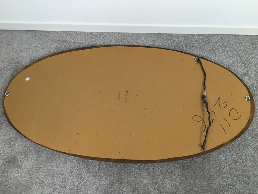 Vintage 1970's Oval Wall Mirror With Gold Tones [Photo 3]