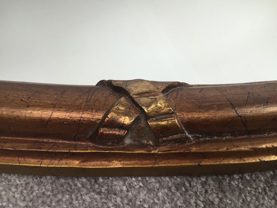 Vintage 1970's Oval Wall Mirror With Gold Tones [Photo 2]