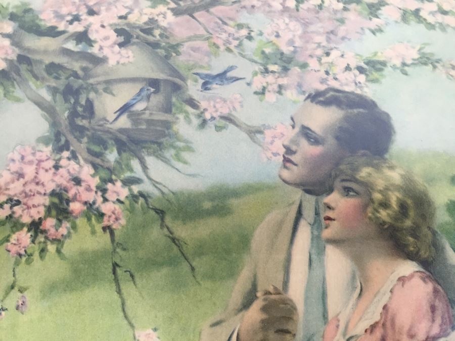 Vintage Bessie Pease Gutmann Print Titled 'Home Builders' In Vintage Frame [Photo 5]