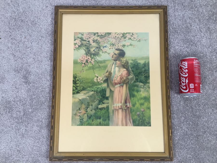 Vintage Bessie Pease Gutmann Print Titled 'Home Builders' In Vintage Frame [Photo 1]