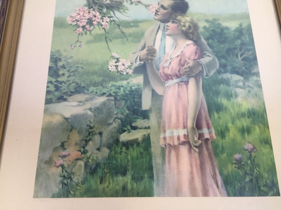 Vintage Bessie Pease Gutmann Print Titled 'Home Builders' In Vintage Frame [Photo 6]