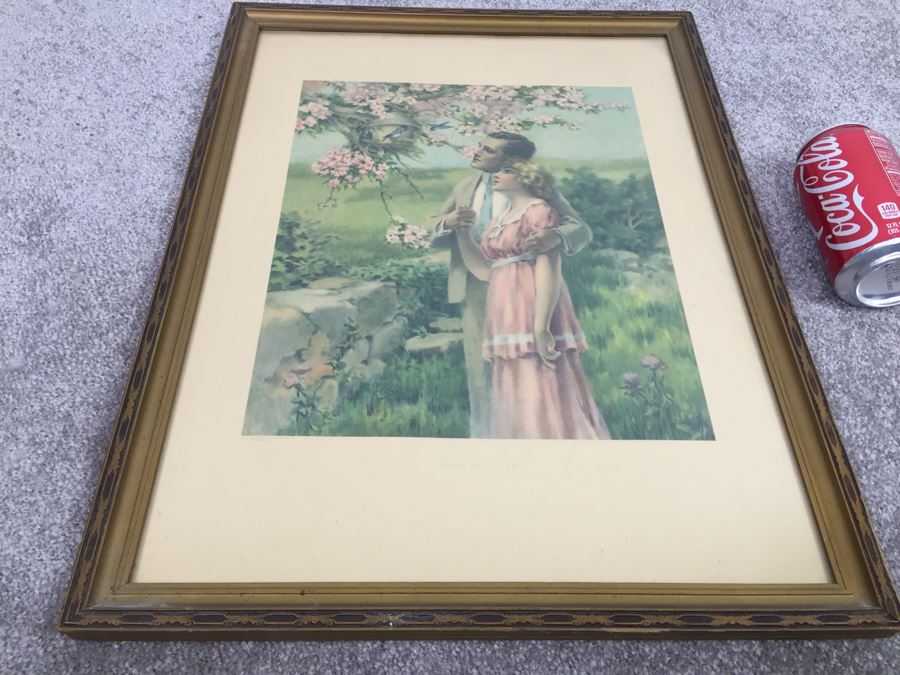 Vintage Bessie Pease Gutmann Print Titled 'Home Builders' In Vintage Frame [Photo 9]