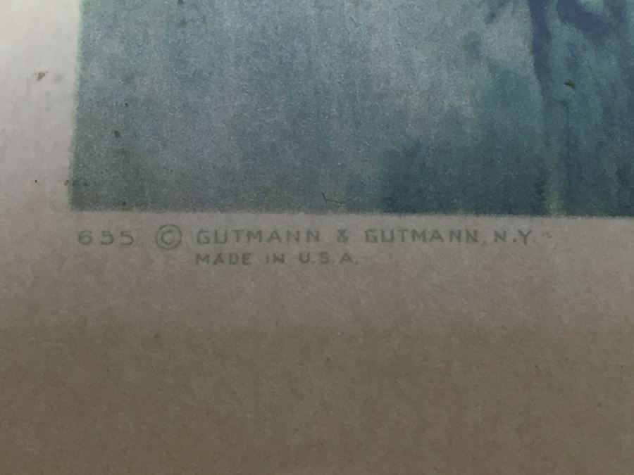 Vintage Bessie Pease Gutmann Print Titled 'Home Builders' In Vintage Frame [Photo 7]