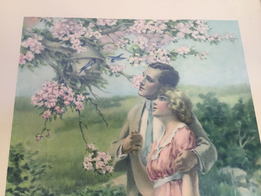 Vintage Bessie Pease Gutmann Print Titled 'Home Builders' In Vintage Frame [Photo 2]