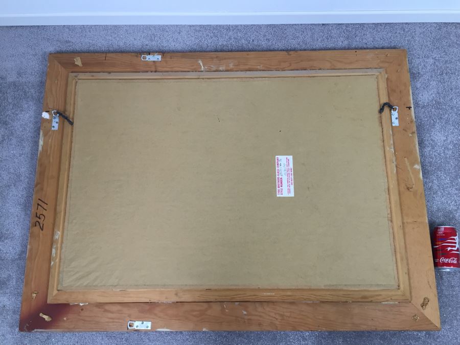 Stunning Vintage 1970's Gilt Wood Wall Mirror With Beveled Glass By Tyre Brothers Glass Company [Photo 10]