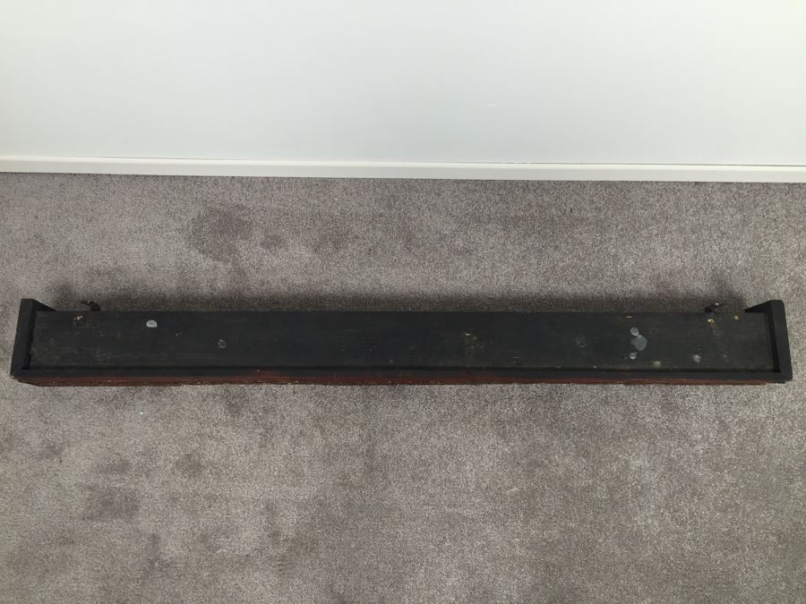 Long Asian Carved Wooden Wall Shelf Red And Black With Gold Accents [Photo 14]