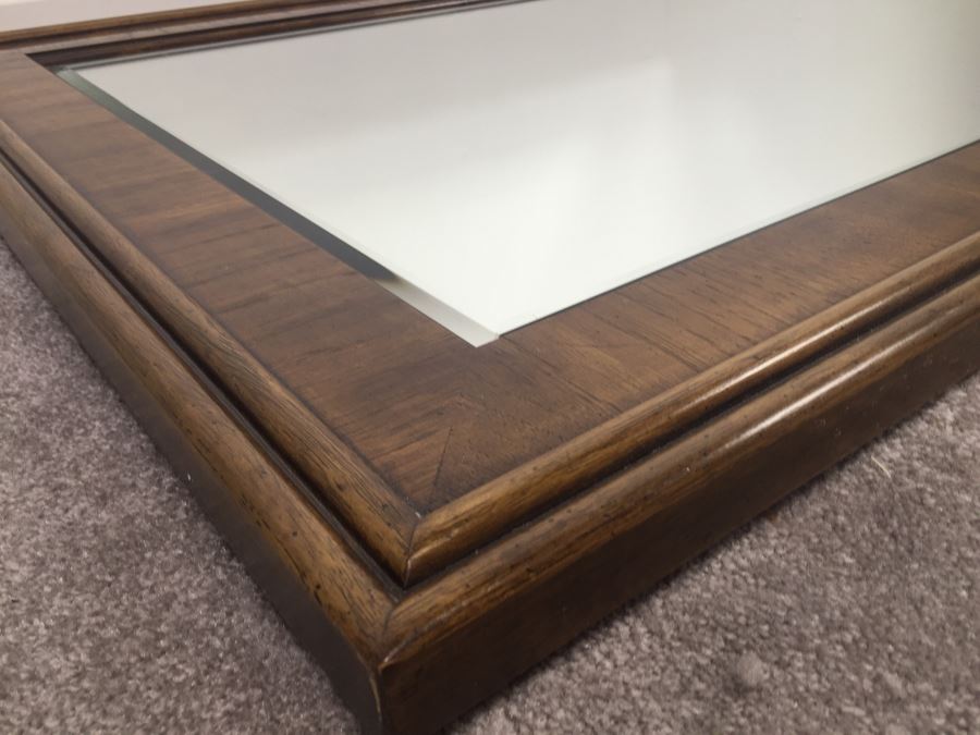 Wooden Wall Mirror With Beveled Glass Accolade By Drexel Goes With Drexel Dresser Featured In This Sale [Photo 2]
