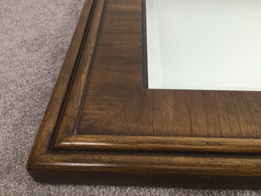 Wooden Wall Mirror With Beveled Glass Accolade By Drexel Goes With Drexel Dresser Featured In This Sale [Photo 5]
