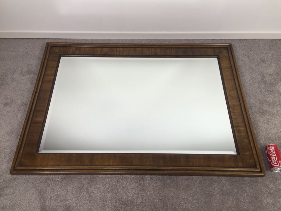 Wooden Wall Mirror With Beveled Glass Accolade By Drexel Goes With Drexel Dresser Featured In This Sale [Photo 1]