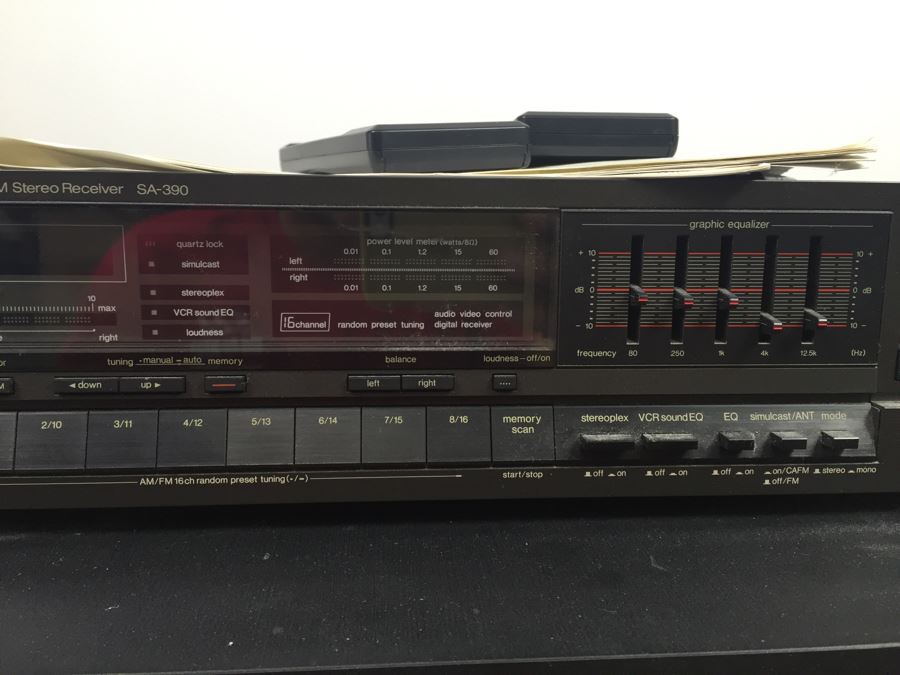 Technics Stereo Receiver SA-930 With Technics CD Player SL-P320 And Technics Cassette Deck RS-B49R With Pioneer Cabinet, Remotes And Manuals [Photo 11]