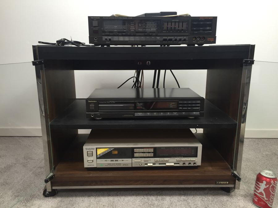 Technics Stereo Receiver SA-930 With Technics CD Player SL-P320 And Technics Cassette Deck RS-B49R With Pioneer Cabinet, Remotes And Manuals [Photo 1]