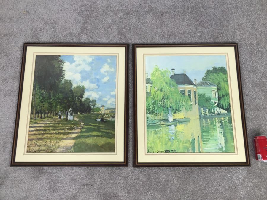Pair Of Claude Monet French Impressionist Framed Prints [Photo 1]
