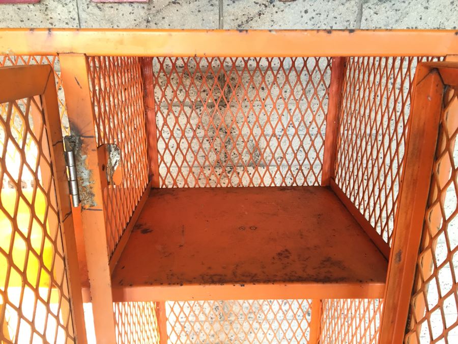 Vintage De Bourgh Mfg Co Industrial Sturdy Lockers Painted Orange [Photo 8]