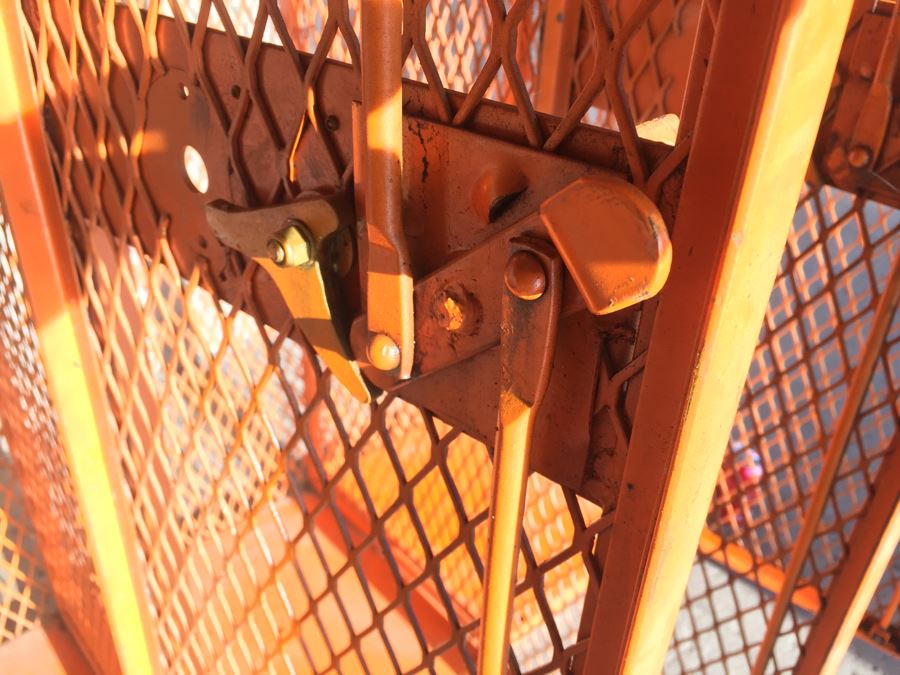 Vintage De Bourgh Mfg Co Industrial Sturdy Lockers Painted Orange [Photo 14]