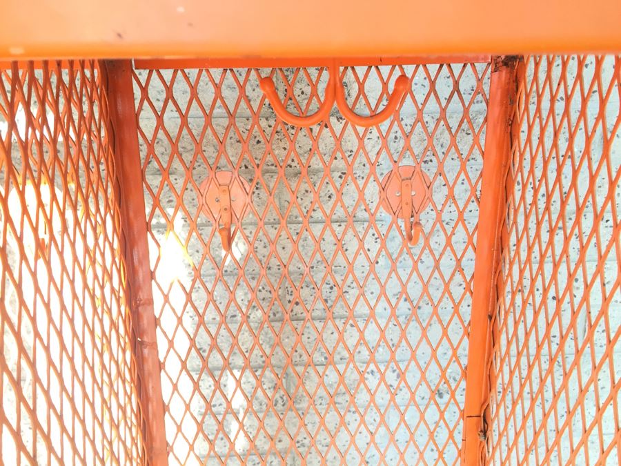 Vintage De Bourgh Mfg Co Industrial Sturdy Lockers Painted Orange [Photo 7]