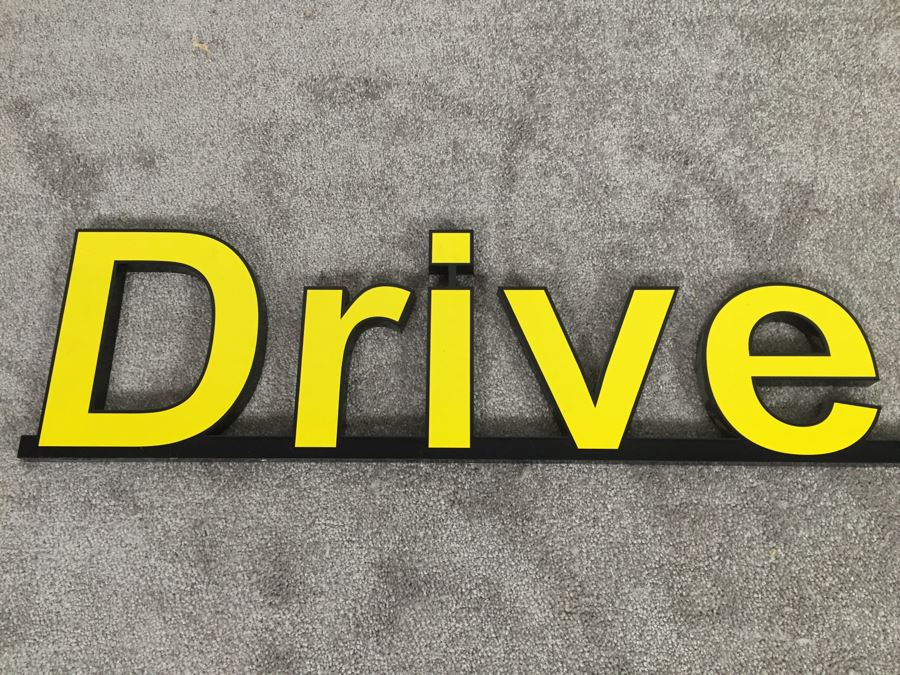 McDonalds Solid Metal Bar Stock 'Drive-Thru' Sign [Photo 2]