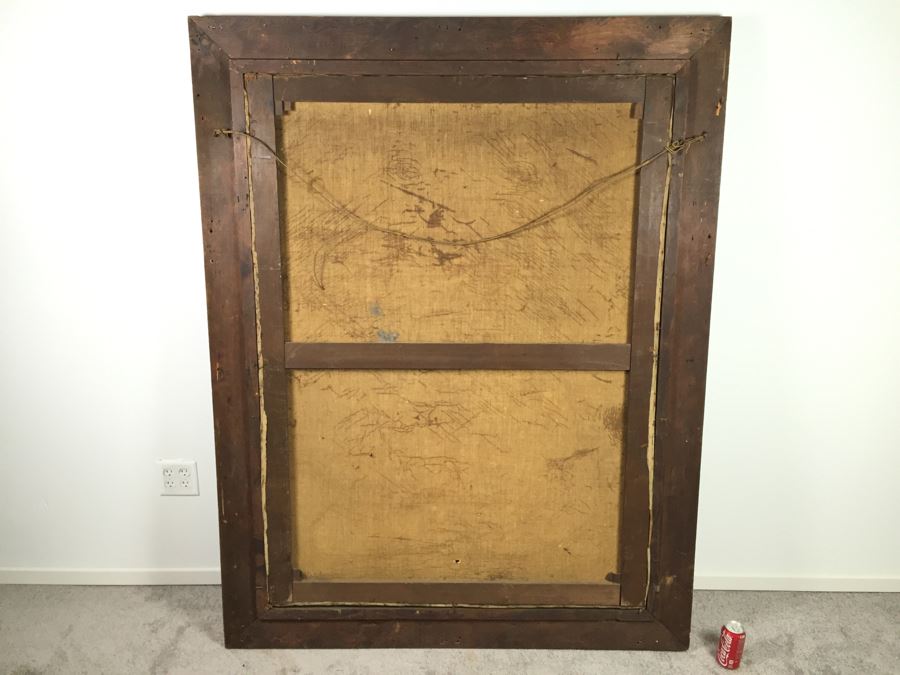 Absolutely Stunning LARGE Christian Roullier (1845 - 1926) Original Oil Painting Signed Lower Left Roullier Paris 1884 In Antique Gilt Frame [Photo 24]