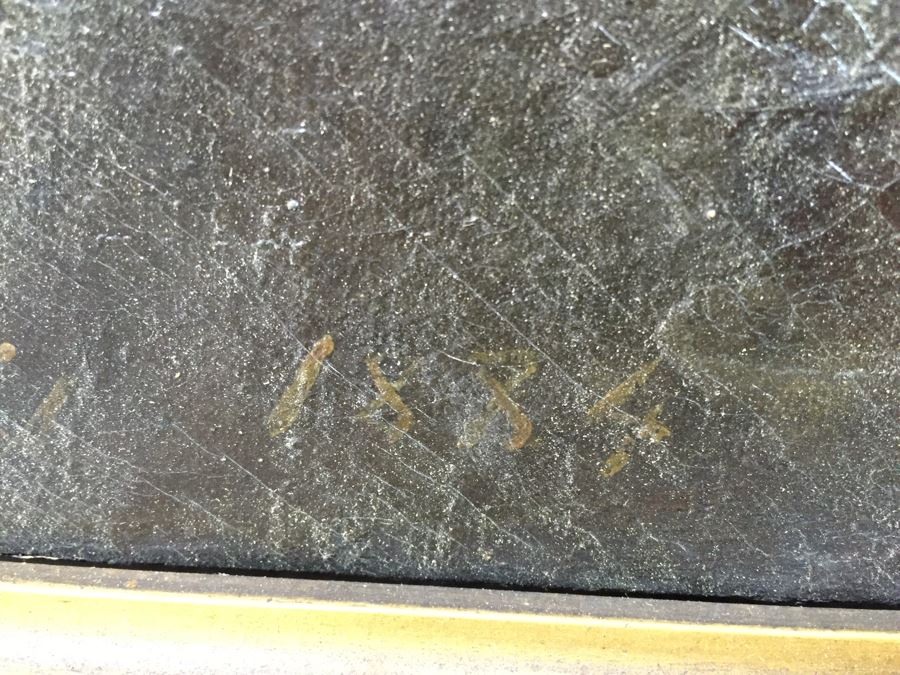 Absolutely Stunning LARGE Christian Roullier (1845 - 1926) Original Oil Painting Signed Lower Left Roullier Paris 1884 In Antique Gilt Frame [Photo 15]