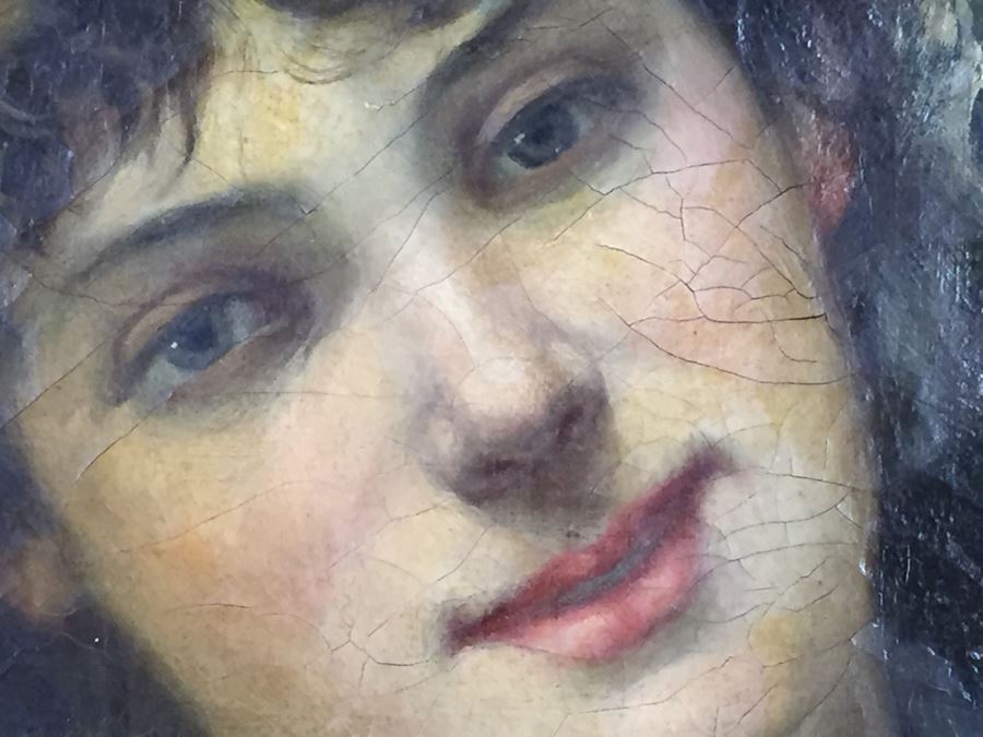 Absolutely Stunning LARGE Christian Roullier (1845 - 1926) Original Oil Painting Signed Lower Left Roullier Paris 1884 In Antique Gilt Frame [Photo 5]