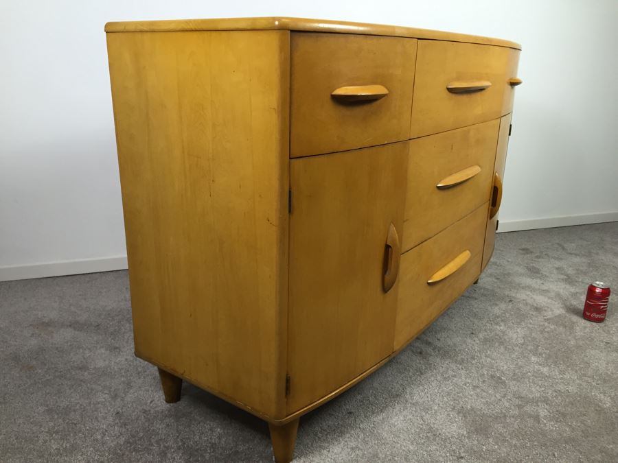 Stunning Mid-Century Modern Blonde Thomasville Chair Company Buffet Sideboard Bowfront [Photo 3]