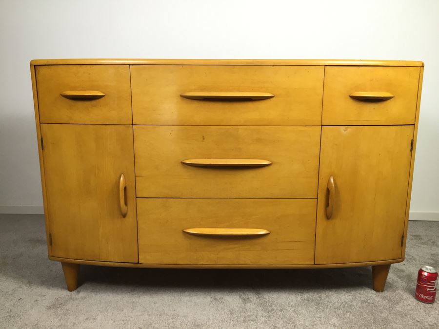Stunning Mid-Century Modern Blonde Thomasville Chair Company Buffet Sideboard Bowfront [Photo 1]