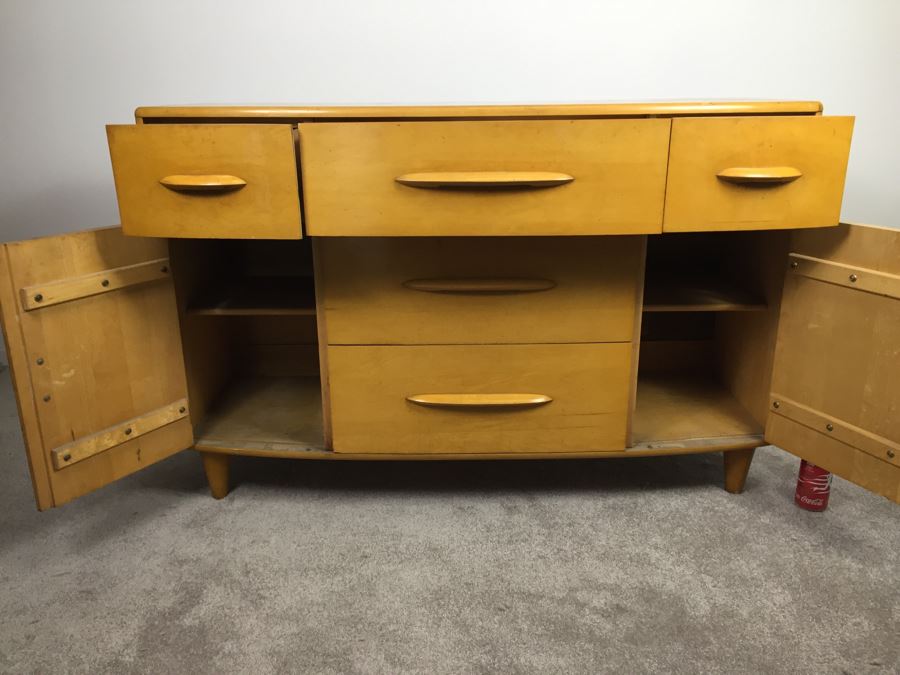 Stunning Mid-Century Modern Blonde Thomasville Chair Company Buffet Sideboard Bowfront [Photo 6]