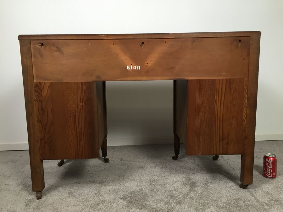 Vintage Wooden Desk On Casters [Photo 3]