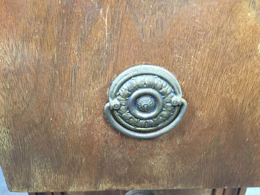 Vintage Wooden Desk On Casters [Photo 8]