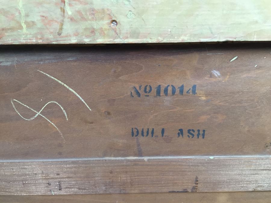 Vintage Wooden Dresser Chest Of Drawers Painted Avocado Green With Some Contents [Photo 14]