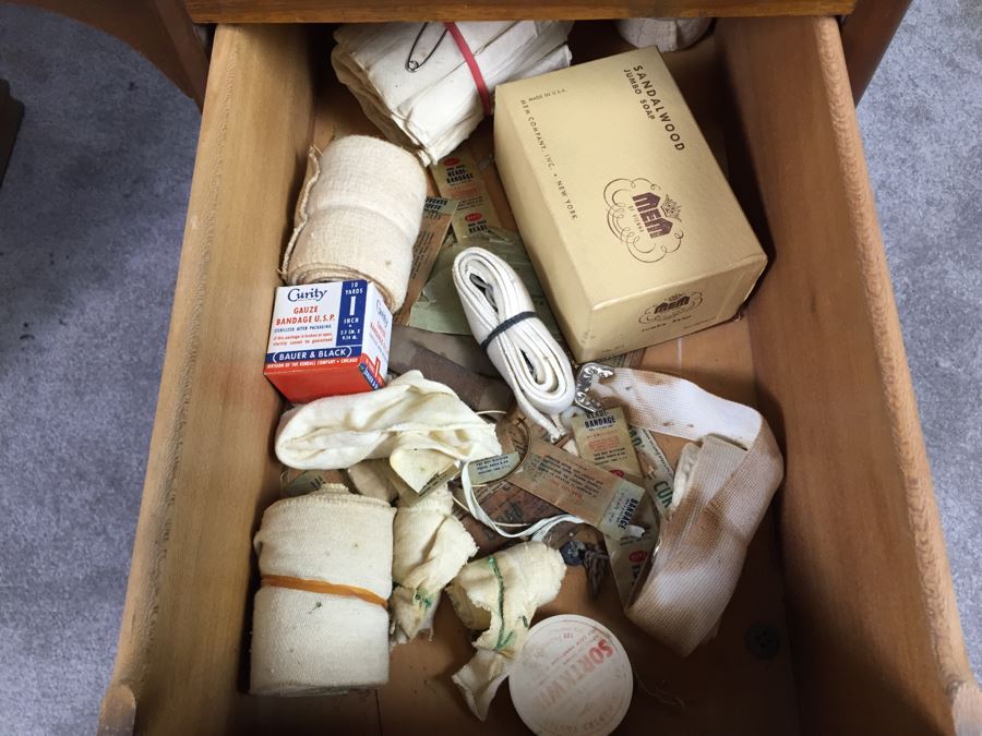 Vintage Art Deco Desk Filled With Vintage Office Supplies And Items [Photo 13]