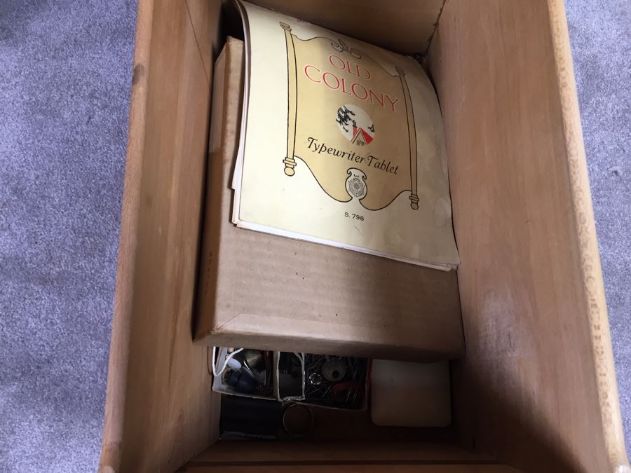 Vintage Art Deco Desk Filled With Vintage Office Supplies And Items [Photo 14]