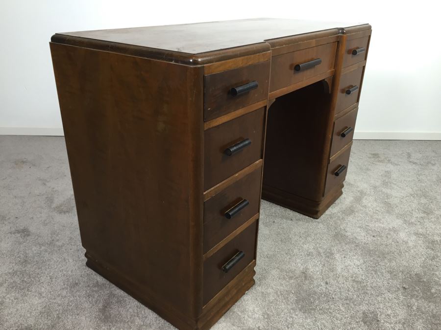 Vintage Art Deco Desk Filled With Vintage Office Supplies And Items [Photo 26]